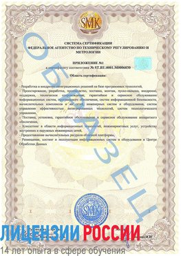Образец сертификата соответствия (приложение) Елань Сертификат ISO 27001