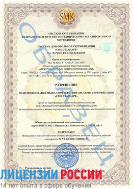 Образец разрешение Елань Сертификат ISO 50001