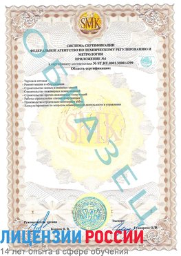 Образец сертификата соответствия (приложение) Елань Сертификат ISO 14001