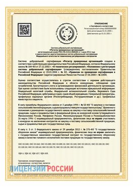 Приложение к сертификату для ИП Елань Сертификат СТО 03.080.02033720.1-2020